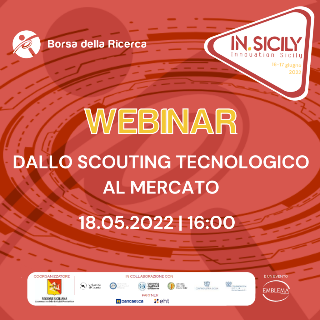 BdR In.Sicily | Webinar | Dallo scouting tecnologico al mercato